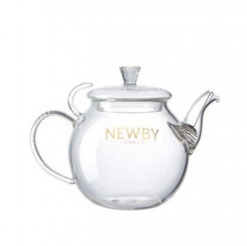Newby Teas Glass teapot opdruk zijkant