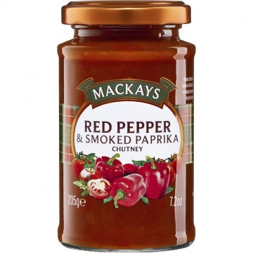 Mackays redpeppersmokedpaprikachutney glas205g