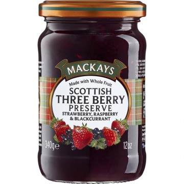 Mackays three berry preserve glas340g