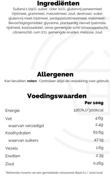 Matthew walker christmas pudding gv 100g ingredienten