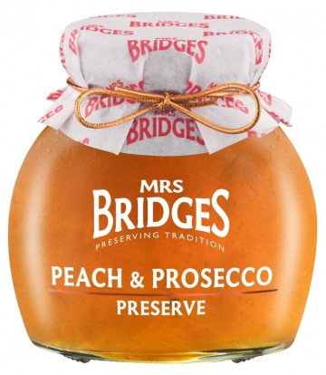 Mrsbridges peach prosecco preserve glas 340g