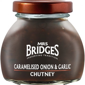 Mrsbridges caram onion garlic chutneyglas100g