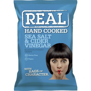 Real crisps seasaltcidervinegar crispszak150g